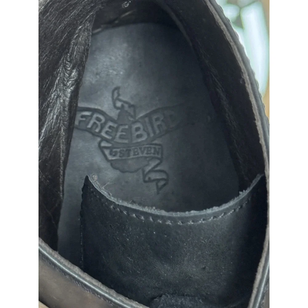 Freebird Men's Size 11 Black Gulch Distressed Cap Toe Lace Up Boots